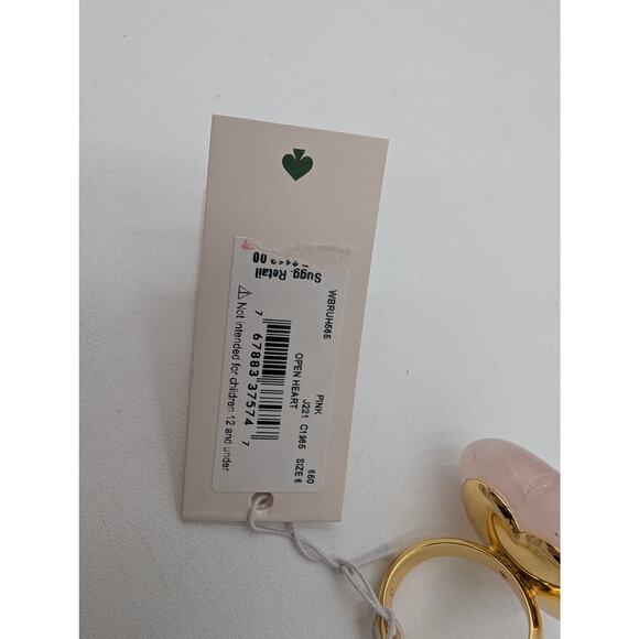 NWT Kate Spade Pink Open Heart Ring Size 6 WBRUH565 - Picture 5 of 5